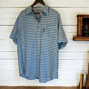 Columbia Dress Shirt-Blue Plaid-Size XL